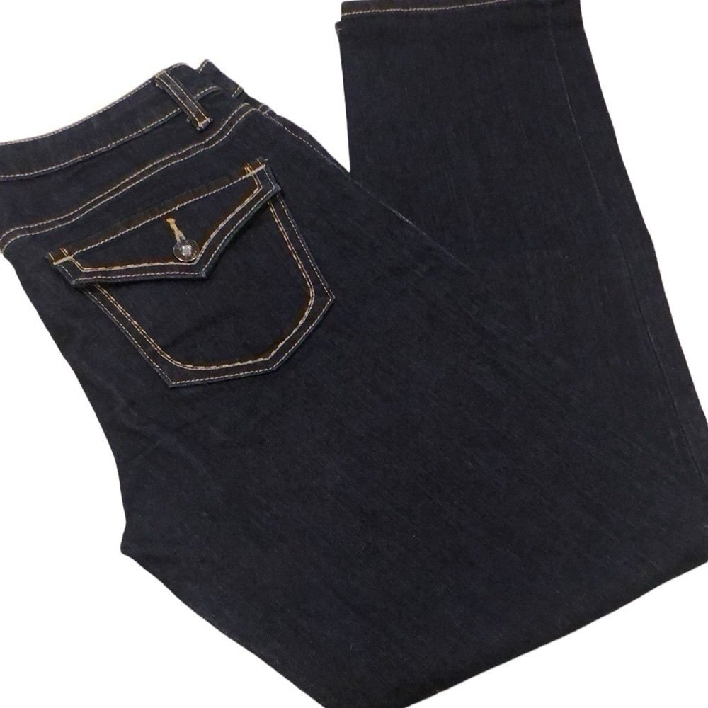 APT. 9 CAPRI DARK WASH DENIM BLUE JEANS SIZE 6 - Picture 3 of 11